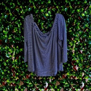 Boat neck three-quarter sleeve top